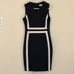 Black Contemporary Calvin Klein Sheath Dress, Size 8
